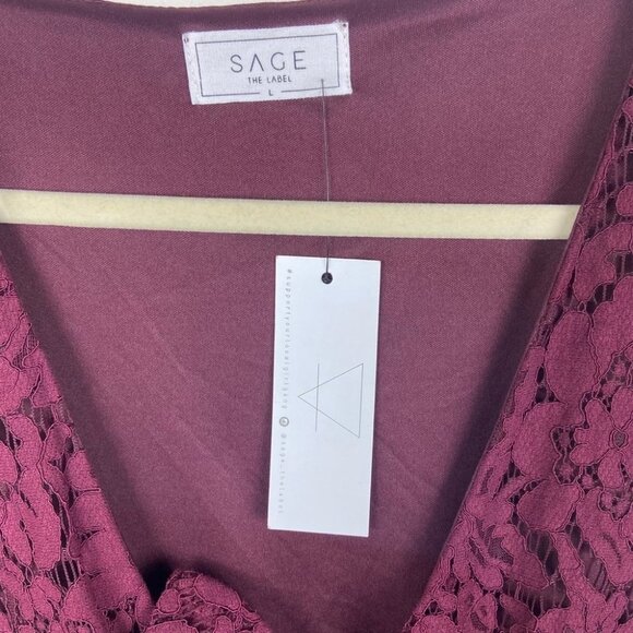 NWT Revolve Sage Label Love You Still Wine Jumpsuit Large Wie Leg Bohemian New L - Picture 4 of 11